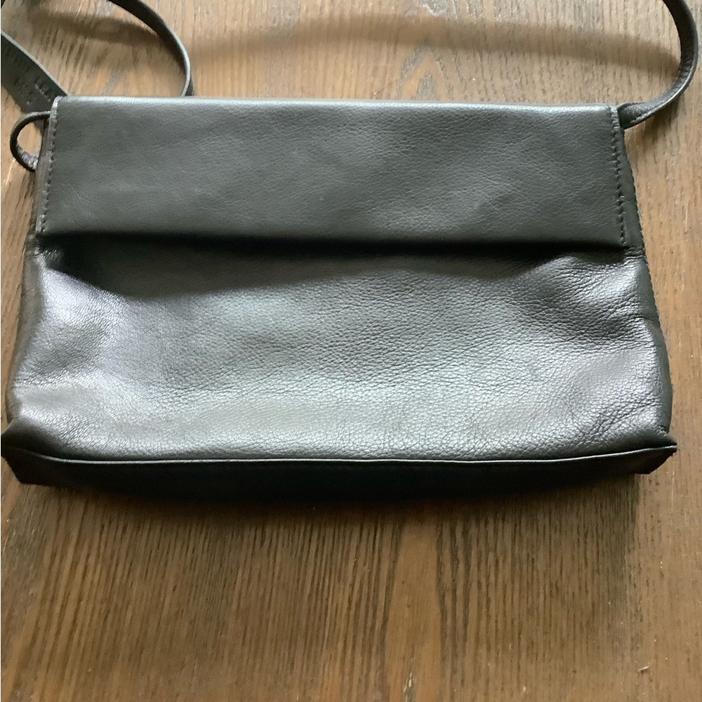 Navy Blue Leather Crossbody Bag